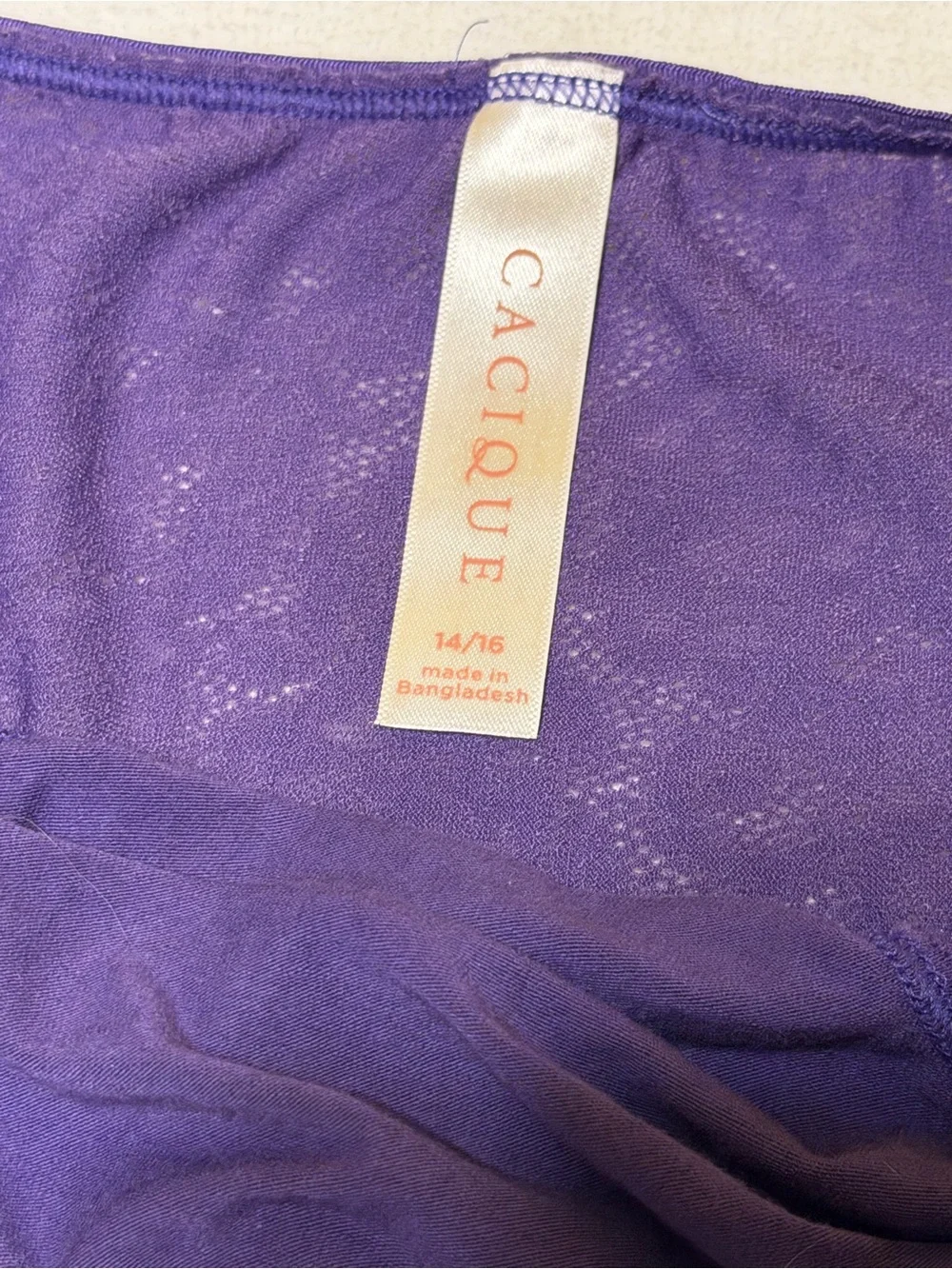 Cacique Purple Women's Lace Back Bikini Panties